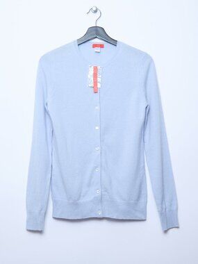 NWT Jennie Liu 100% Cashmere Cardigan Sky Blue Sweater S quiet luxury timeless